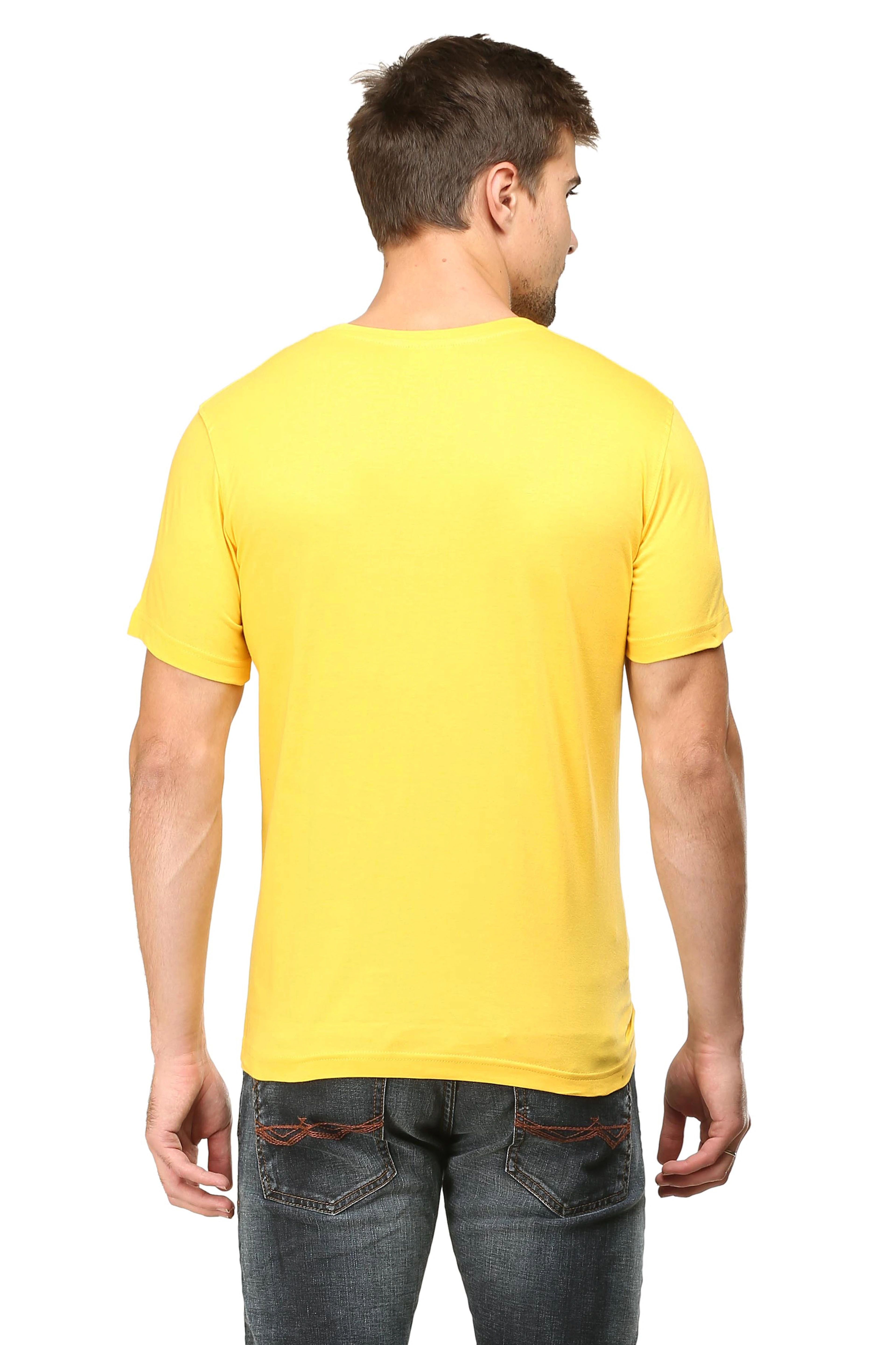 Round Neck Half Sleeve Classic-Yellow-S-5