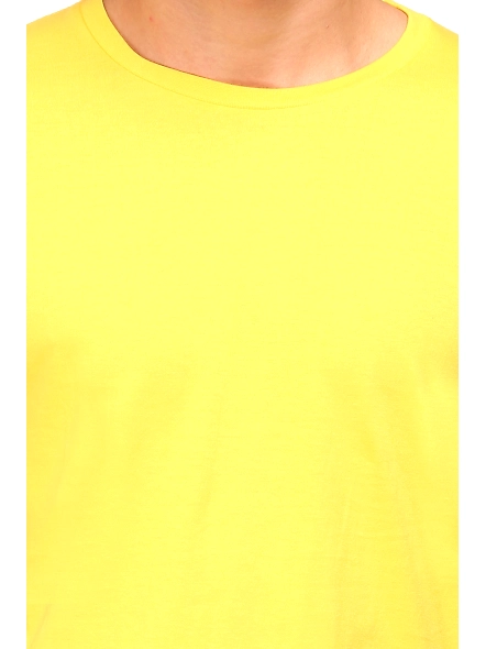 Round Neck Half Sleeve Classic-Yellow-L-4
