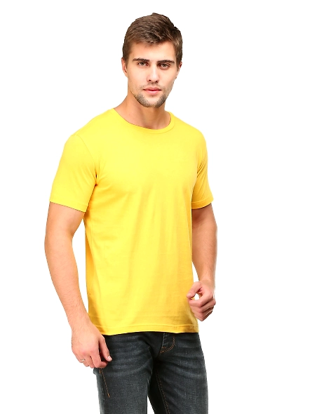 Round Neck Half Sleeve Classic-Yellow-XL-2