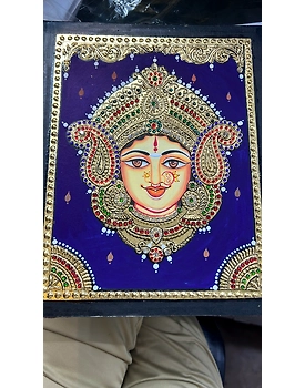 Goddess Durga Tanjore Gold Spiritual Photo Frame