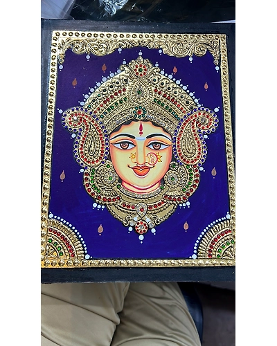 Goddess Durga Tanjore Gold Spiritual Photo Frame-12391788