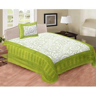 Green Chapa Printed Bedsheet