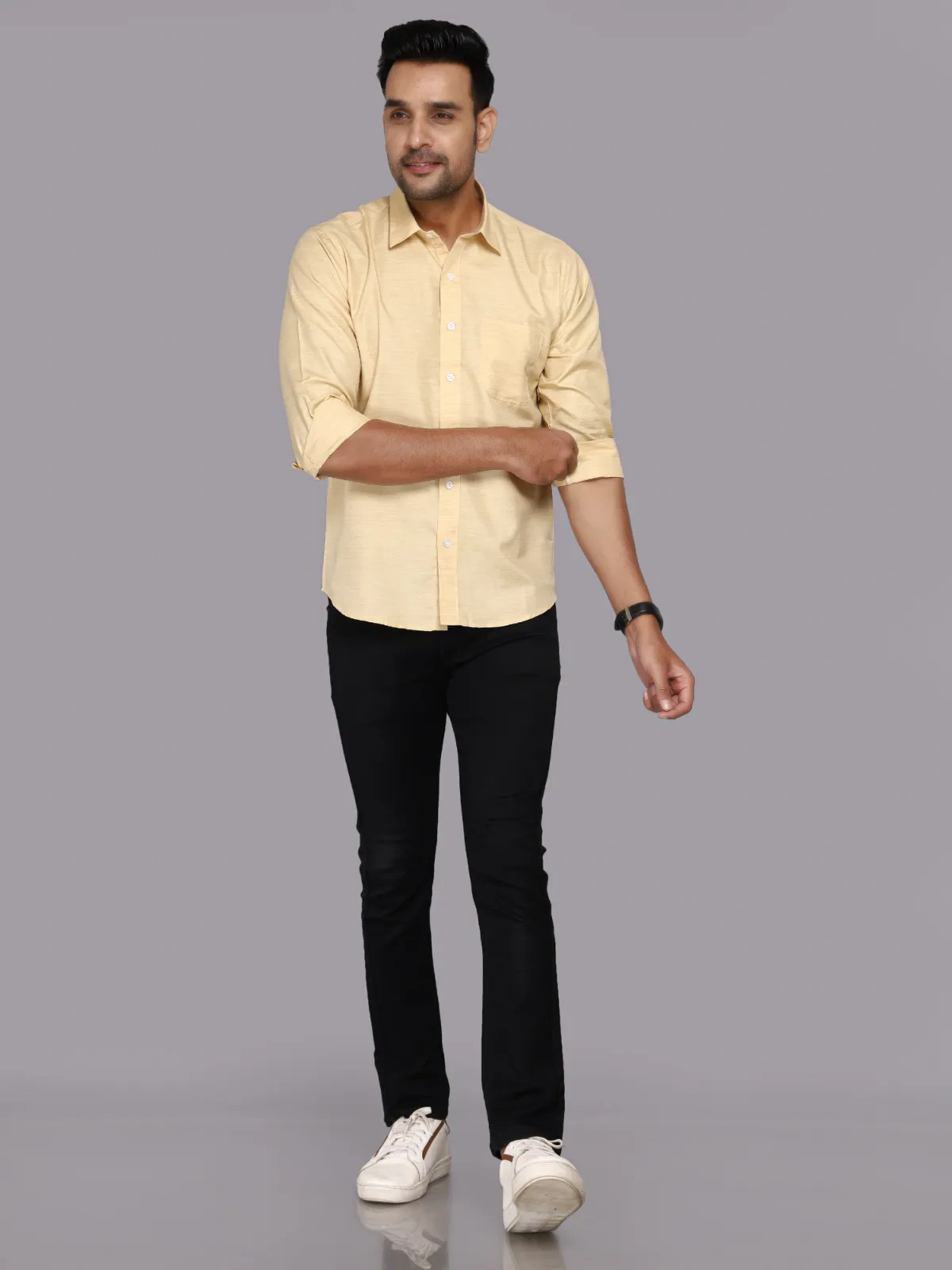 Men's Casual sanchi Silk Shirt-2