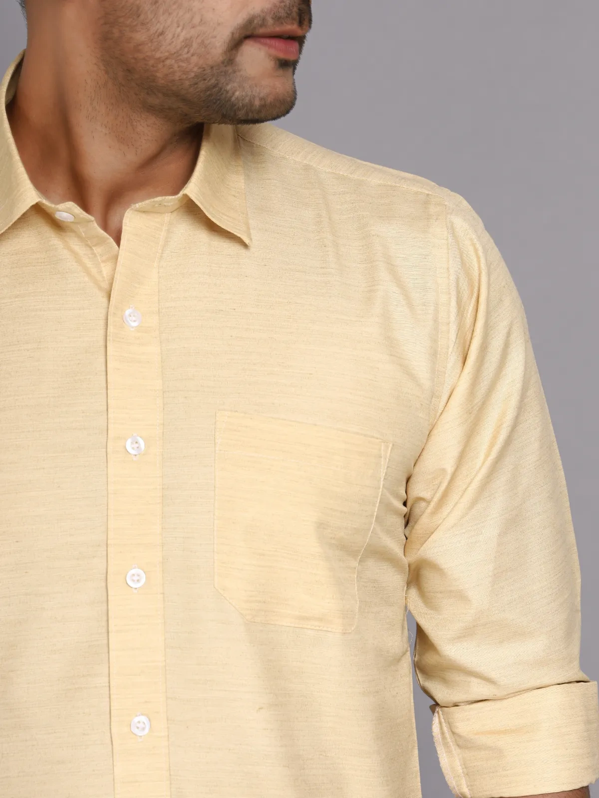 Men's Casual sanchi Silk Shirt-3