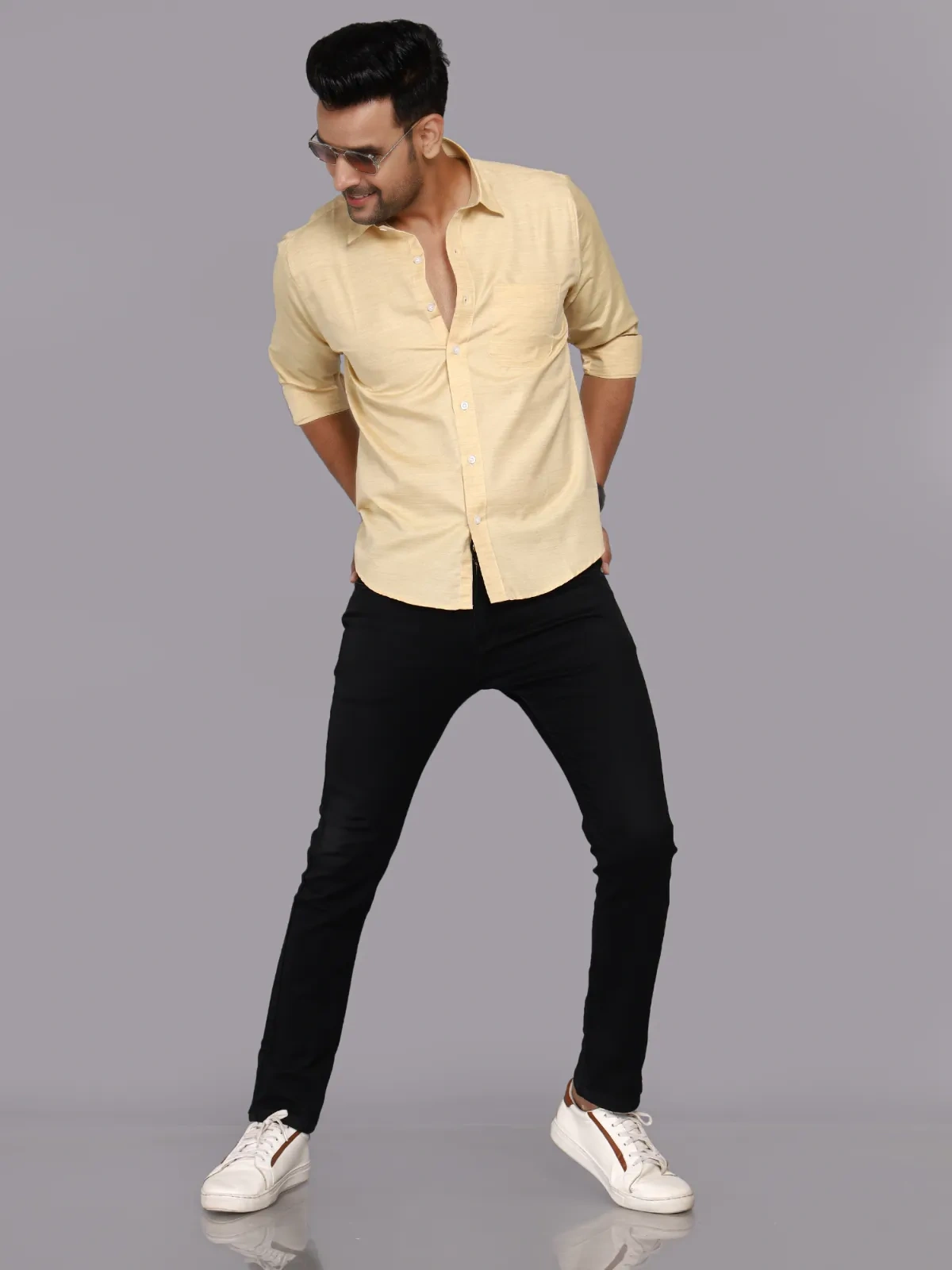 Men's Casual sanchi Silk Shirt-5