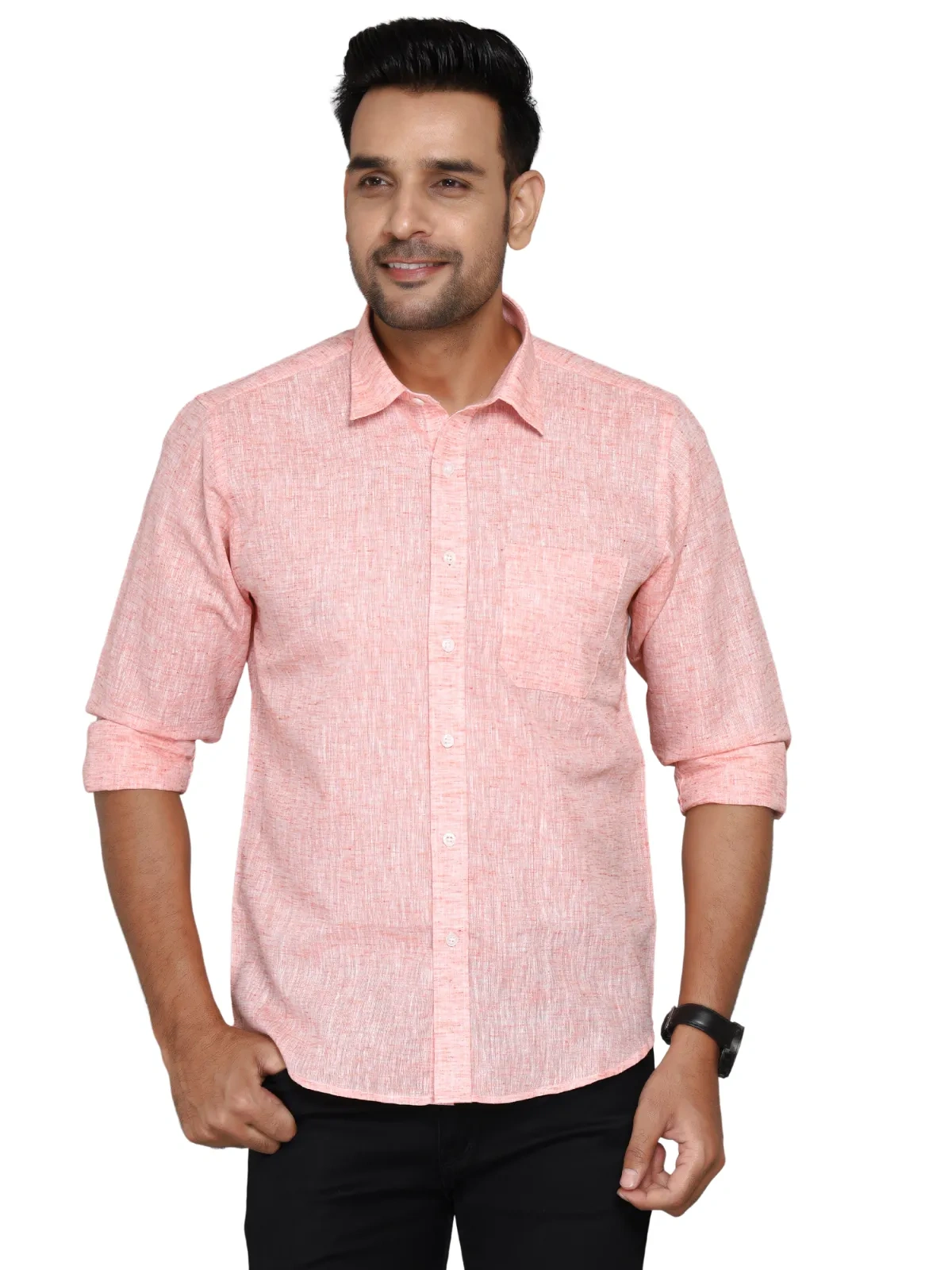 Slub Cotton Casual Shirt-12263350