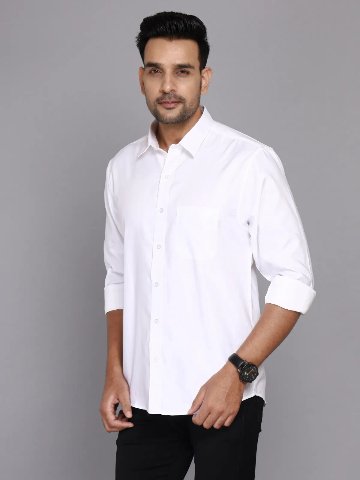 Formal White Cotton shirt For Men-1