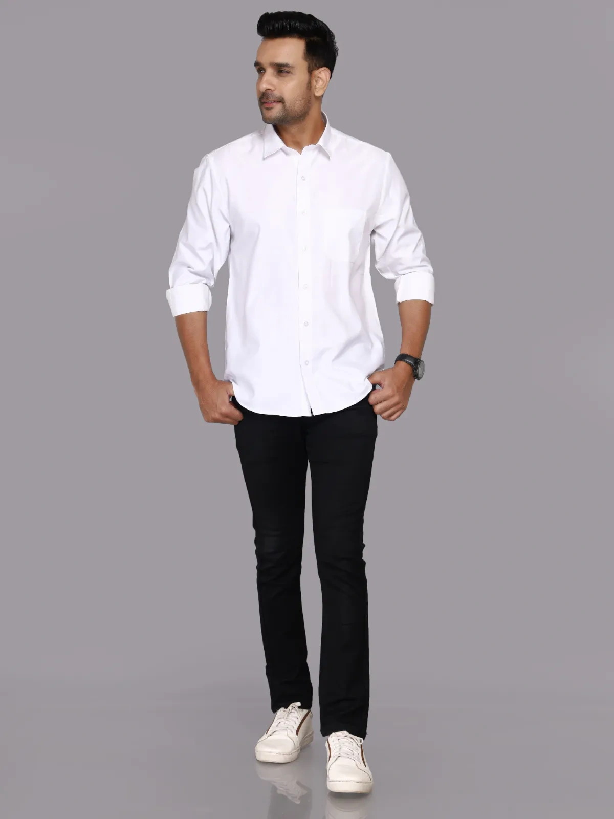 Formal White Cotton shirt For Men-2