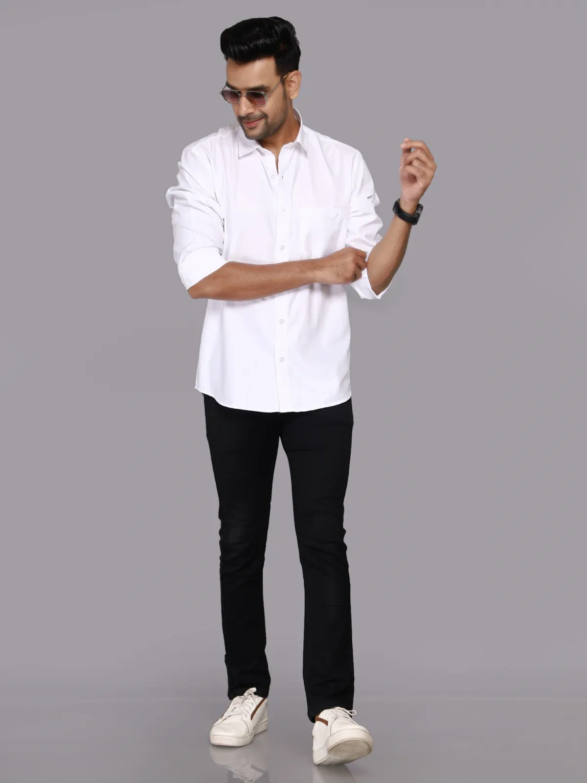 Formal White Cotton shirt For Men-5