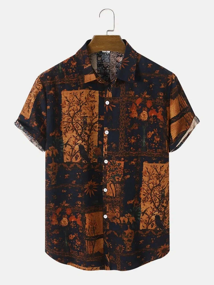 Dark Brown Printed Shirt-12263636