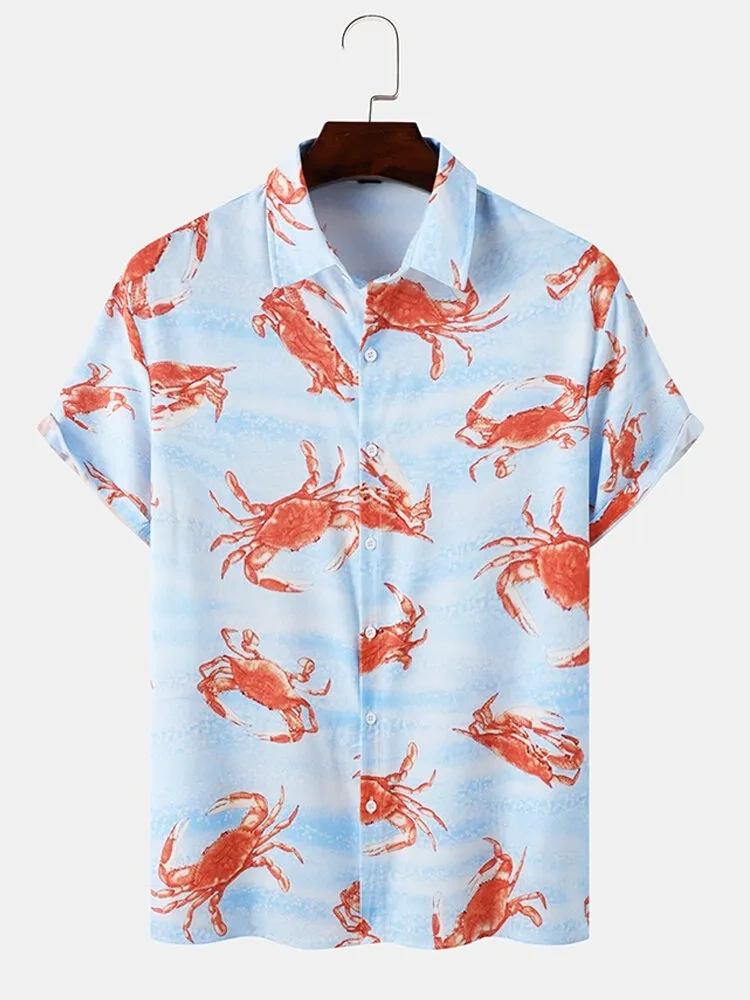 Sky-Blue printed shirt for Men-12263732