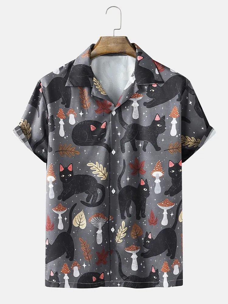 Cat Printed Shirt-12264710