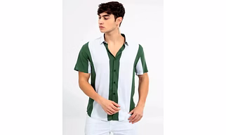 White-Green Printed Shirt