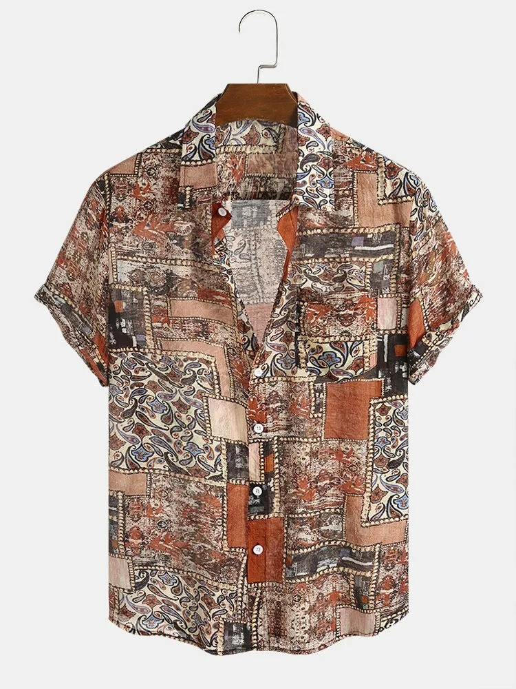 Latest Brown Printed Shirt For Men-12265400