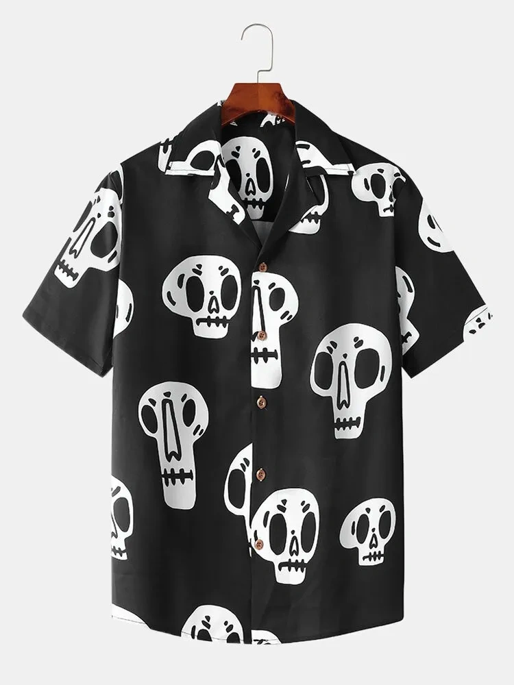 Black-Skull Printed Shirt-12265840