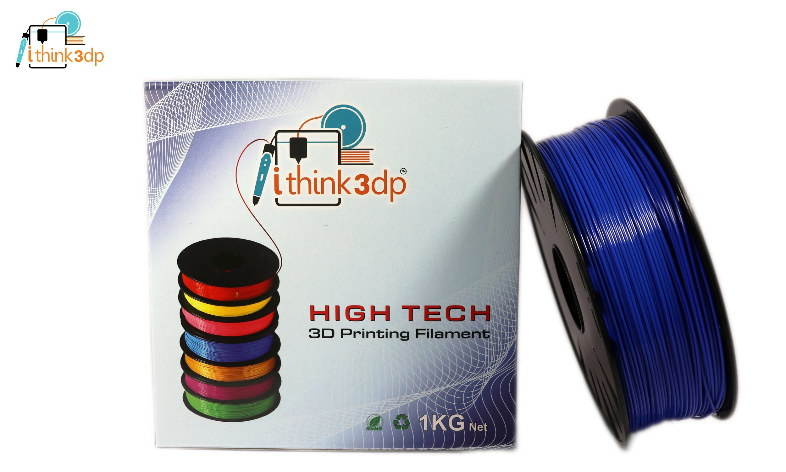 Ithink3DP PLA 3D Printer Filament Blue 1.75 mm 1 Kg. Spool-ITPLA002