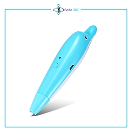 Selfie360 Dolphin 3d doodling pen - with FREE Stencil book, Finger gloves, Pen stand and different colour filament