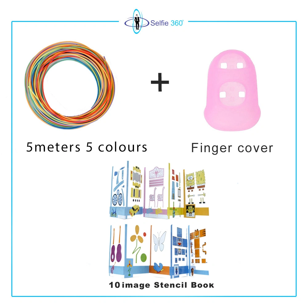 Selfie360 3D Doodle Pen Purple with LCD Screen - FREE Stencil book, Finger gloves, Pen stand and 5 different colour filament-Pink-1