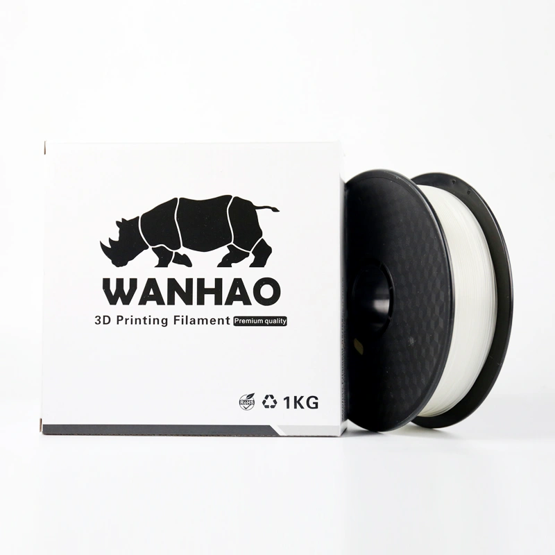 Wanhao PLA 3D Printing Filament Clear  1.75 mm 1 Kg. Spool-WHPLA004