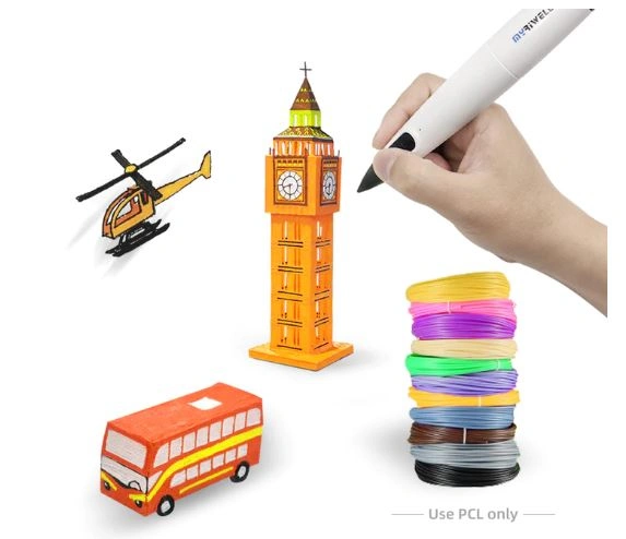 Selfie360 3d doodle pen white with free Stencil book, pen stand, 10 different colour PCL filament-2