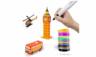 Selfie360 3d doodle pen white with free Stencil book, pen stand, PCL filament
