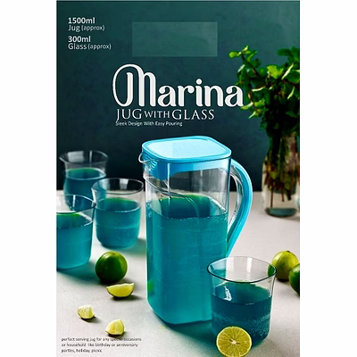 marina jug with glass