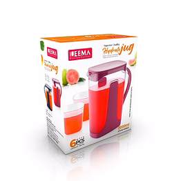 hydrated jug 2000 ml with 6 pcs glass