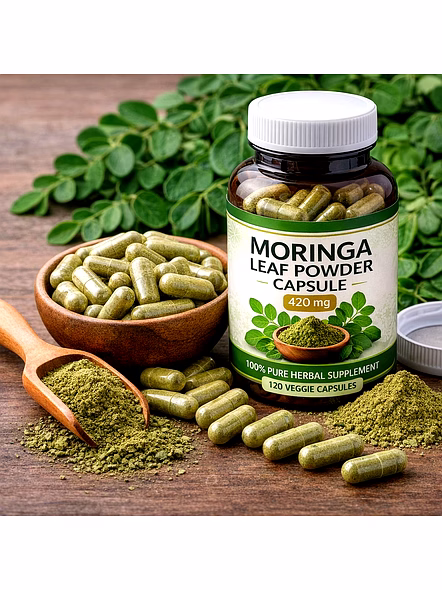 Moringa Leaf Powder Capsule (420 Mg) for Wholesale Supply, Distribution, and Global B2B Procurement