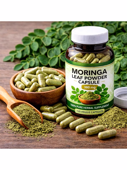 Moringa Leaf Powder Capsule (380 Mg) for Wholesale Supply, Distribution, and Global B2B Procurement
