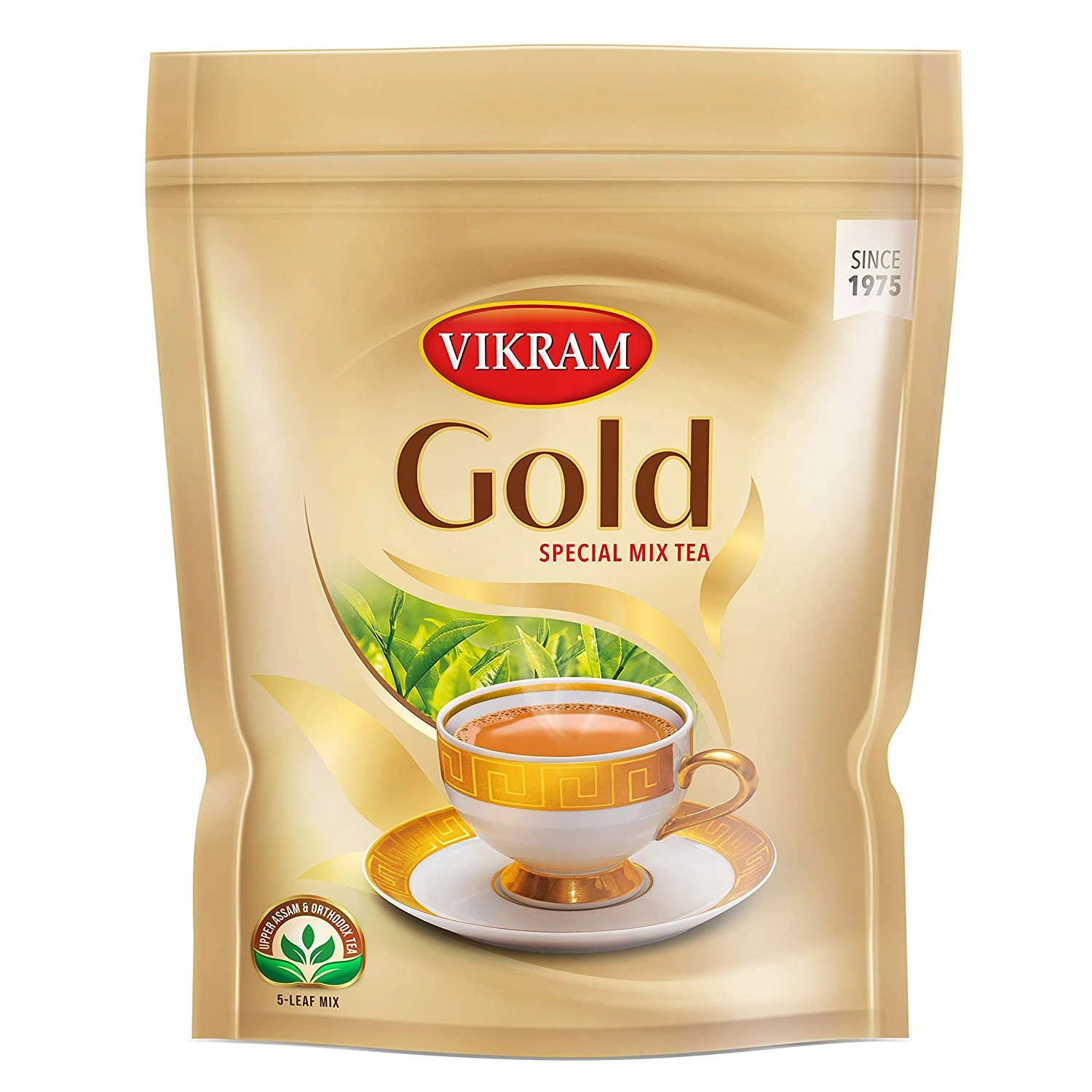 Vikam Gold Special Mix Tea | Blended with 5 unique types of leaves from Upper Assam and enriched with Orthodox Tea leaves - 1Kg Pouch-11509102