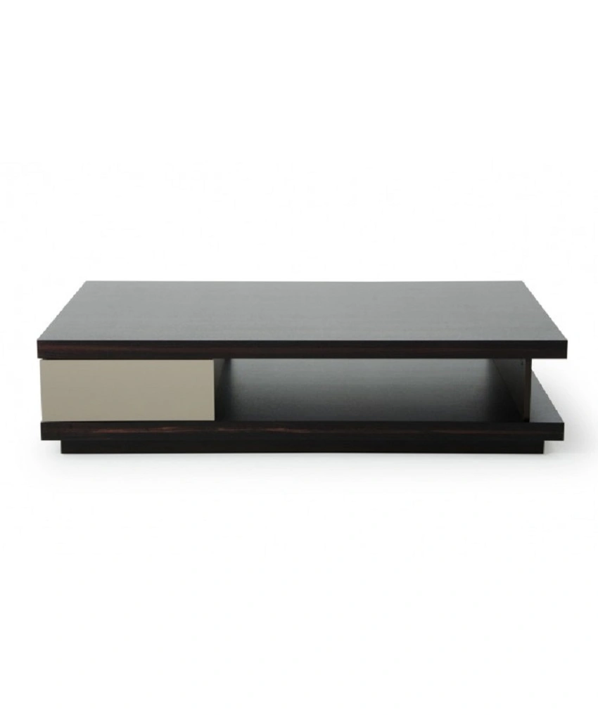 Oak And Grey Gloss Veneer Coffee Table-Dark Brown-Rectangle-1