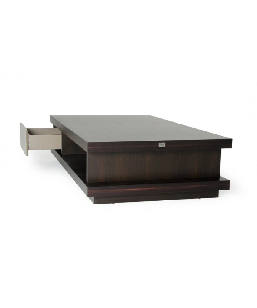 Oak And Grey Gloss Veneer Coffee Table-Dark Brown-Rectangle-2