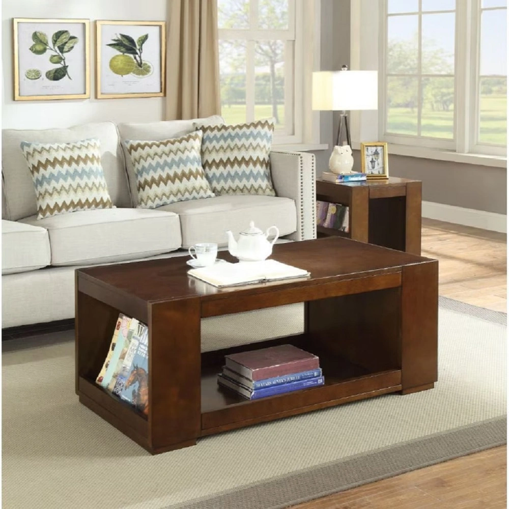 Rectangular Espresso Wood Coffee Table-11490334