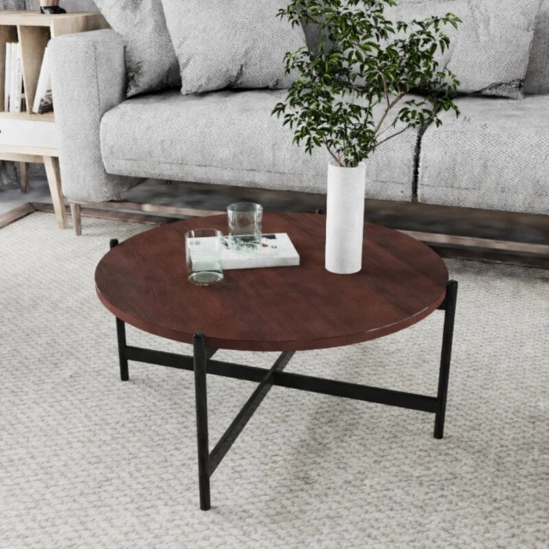 Round Solid Wood Coffee Table-11490908