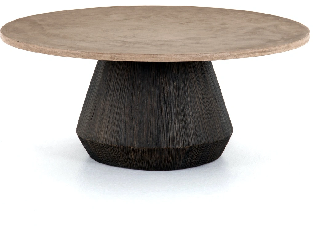 Round Table Top Mango Wood Coffee Table-11490940