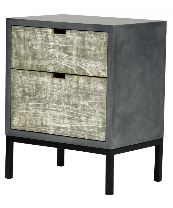 Gray W Distressed Gray MDF Wood Iron Accent Cabinet With Drawer-Rectangle-Drawers-4