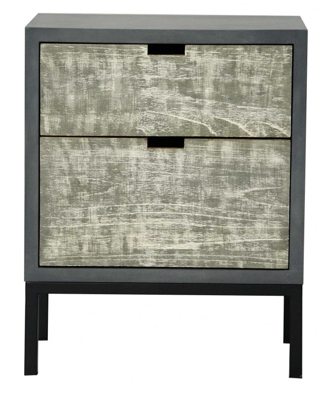 Gray W Distressed Gray MDF Wood Iron Accent Cabinet With Drawer-11491212