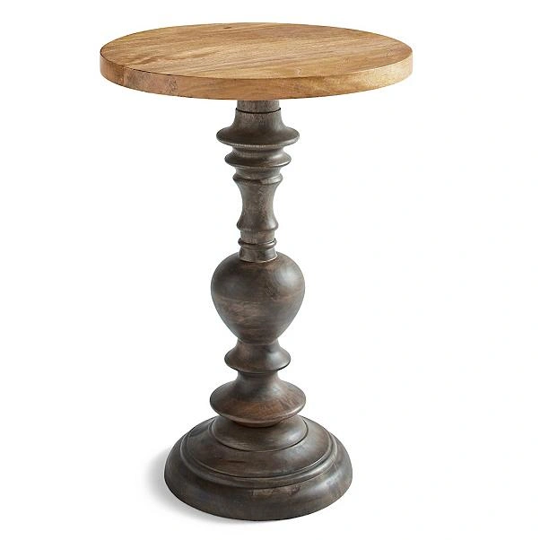 Mango Wood End Table with Duotone Finish-11491222