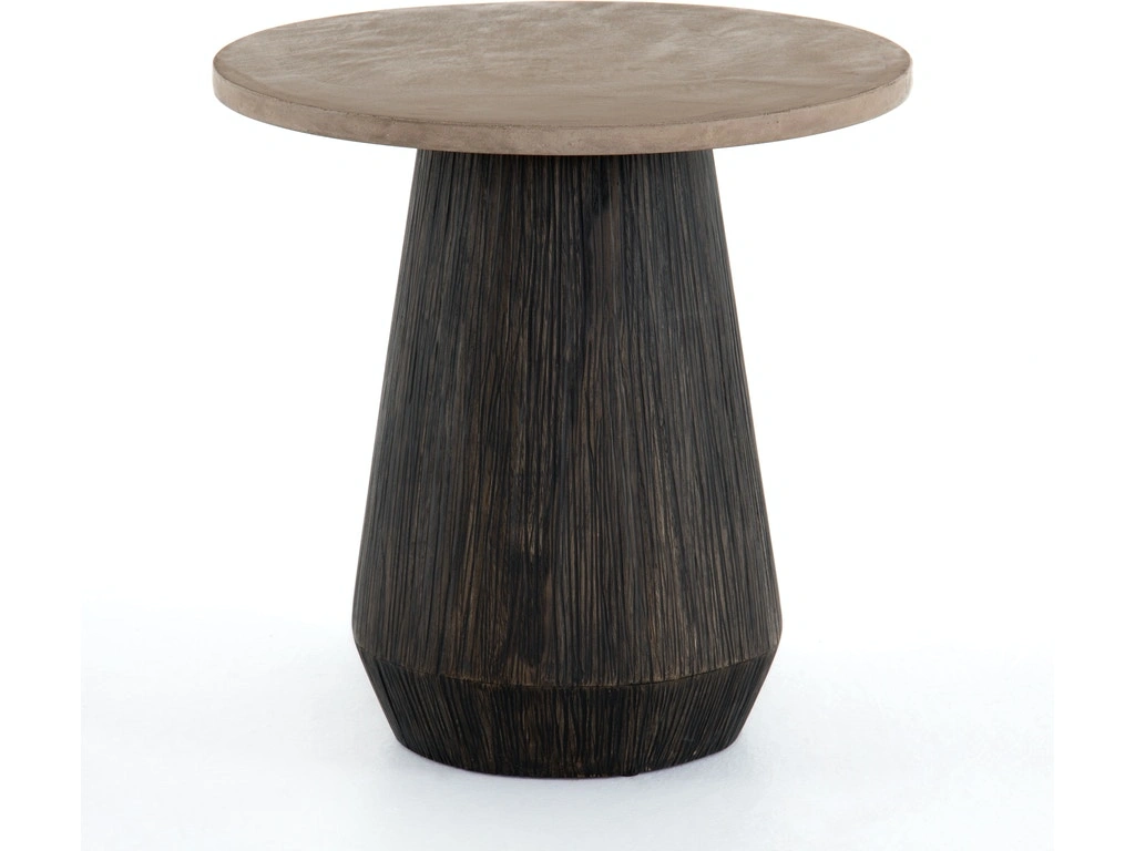 Mango Wood Design End Table-Circular-1