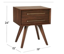 Solid Wood End Table with Drawer-Drawer-2