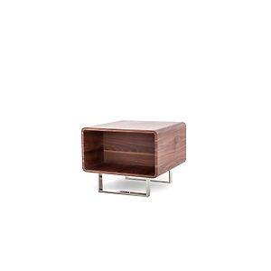 Walnut Veneer And Steel End Table