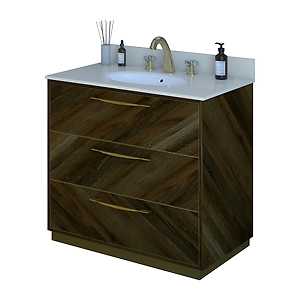 Thames Gold Brown 36 Inch Bathroom Vanity