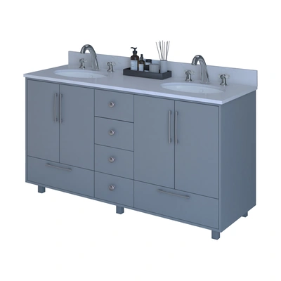 60 Inch Grey Vanity Set for Home and Hotel Washroom