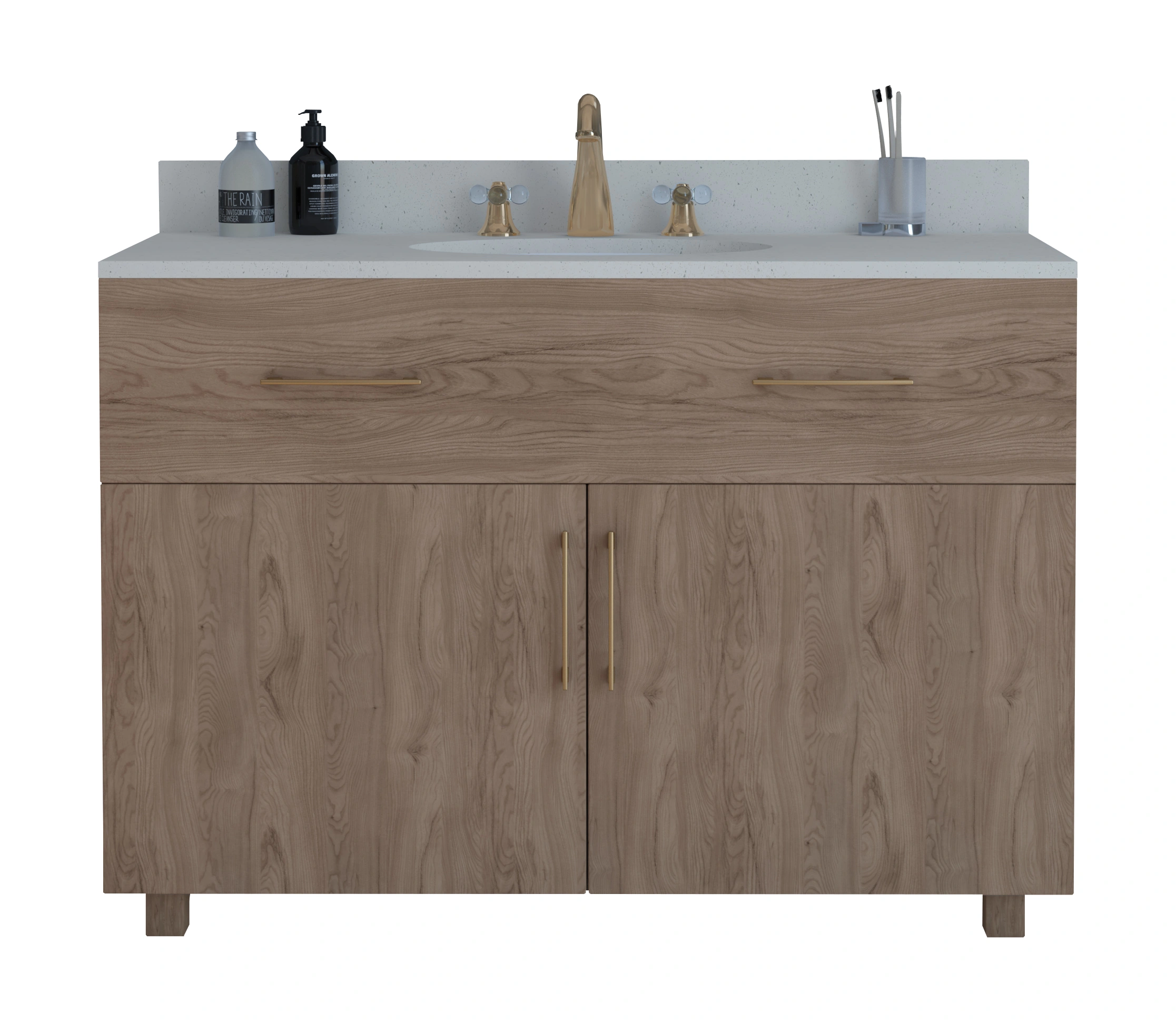 48 Inch Dull Brown Vanity Set for Washroom-Dull Brown-1