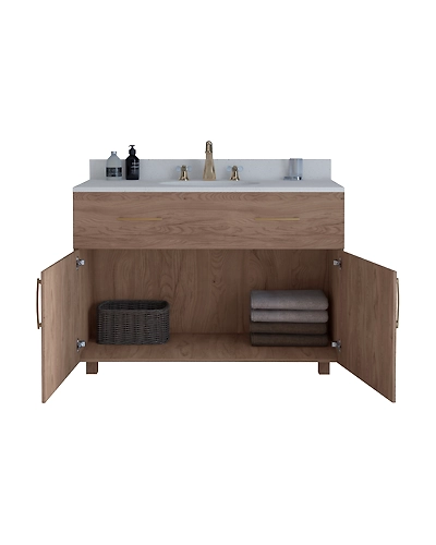 48 Inch Dull Brown Vanity Set for Washroom-11503266