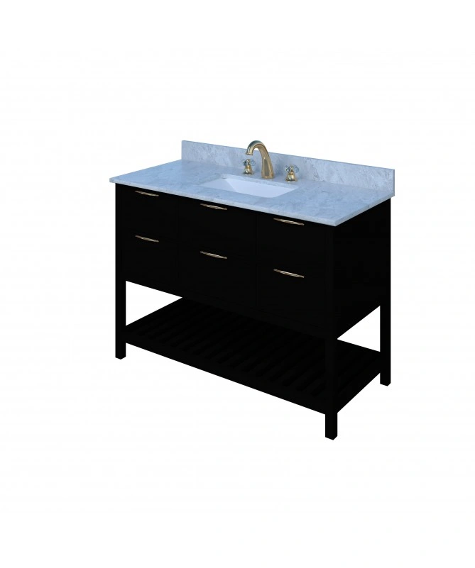 48 Inch Black Bathroom Vanity-Floor-Mounted-2