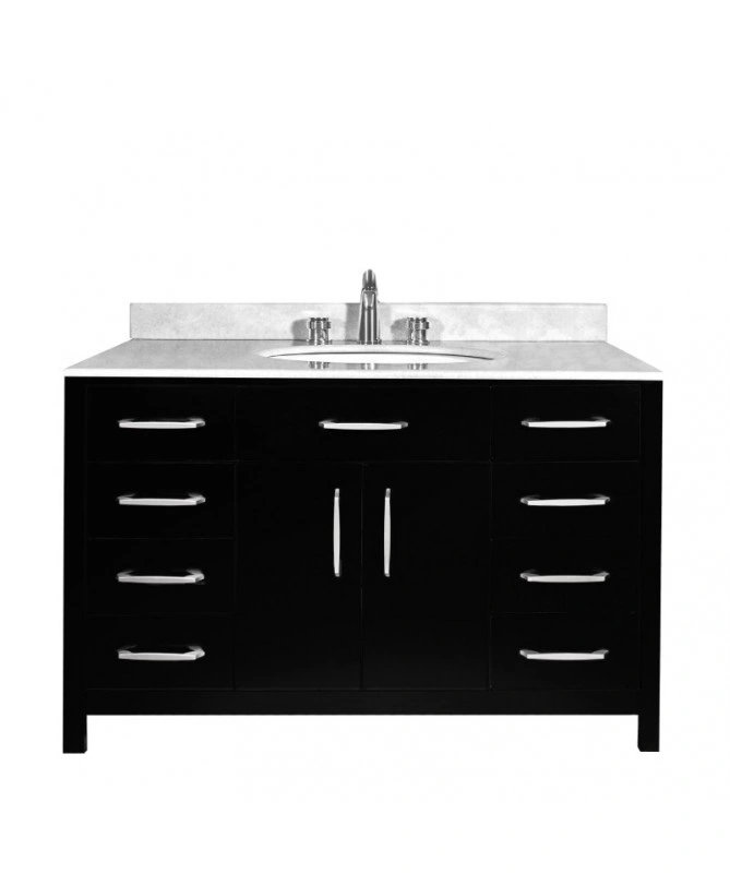 Verde Black 48 Inch Vanity Set-Floor Mounted-1