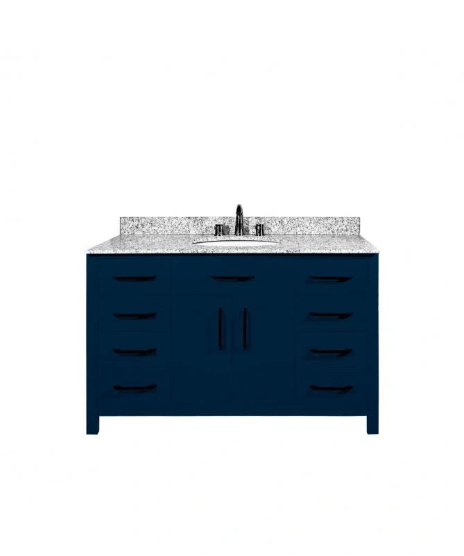 Verde Navy Blue 48 Inch Makeup Vanity-Floor Mounted-2