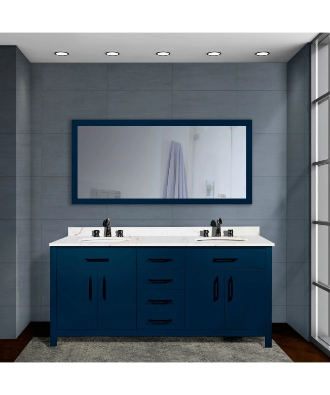 Verde Navy Blue 60 Inch Bath Vanity-Floor Mounted-3