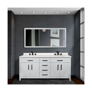 72 Inches Verde Silver Grey Double Sink Bath Vanity